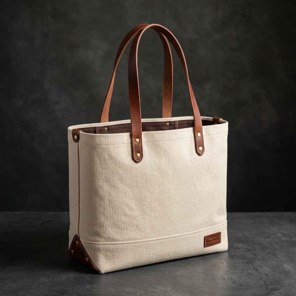 Structured Canvas Tote Bag